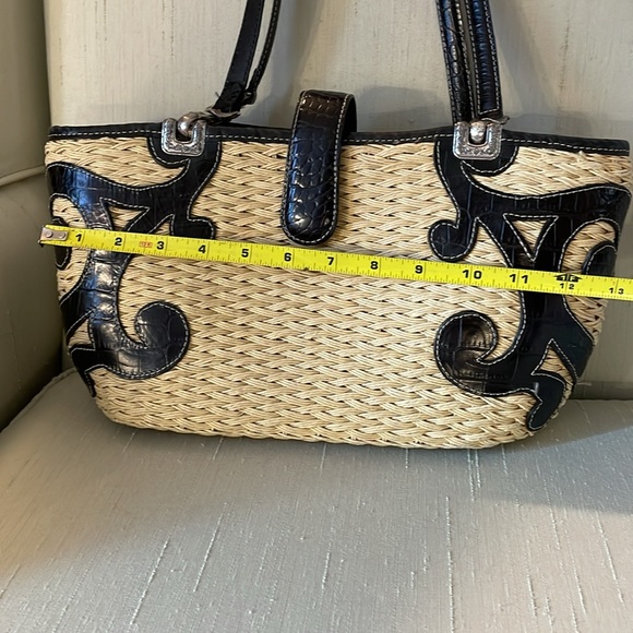 Brighton Straw With Leather Trim Shoulder/Tote Bag - Picture 10 of 13